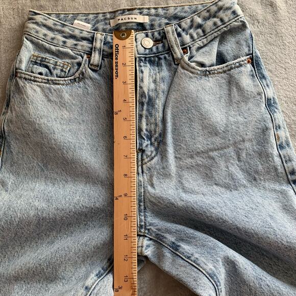 PacSun Boyfriend Jeans Light Blue Flower Graphic Sz 24 - Picture 14 of 16
